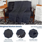 Weighted Blanket 7lbs Twin Size Dark Grey 41"x60" Weighted Blankets Heavy - Image 3