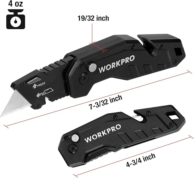 WORKPRO Folding Utility Knife, Box Cutter - Image 5