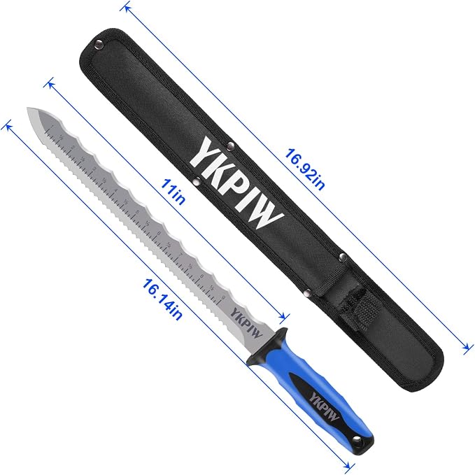 Insulation Knife with Measuring Scale, Stainless Steel Double-Sided Serrated - Image 3