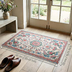 Vintage Floral Faux Cashmere Non-Slip Rug 15.7x23.6 Inches, Soft Washable - Image 7