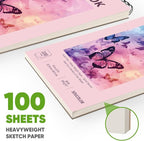 Soucolor Sketch Book 9" x 12" for Teen Girls, Cute Pink Sketchbook | 100 Sheets - Image 4