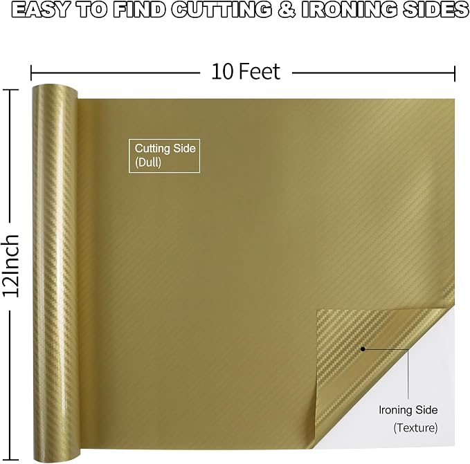 guangyintong Heat Transfer Vinyl Carbon Gold HTV Rolls, HTV Vinyl - Image 2