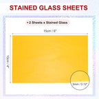 PATIKIL 4 x 6 Inch Transparent Stained Glass Sheets, 2 Sheets Mosaic Glass - Image 2