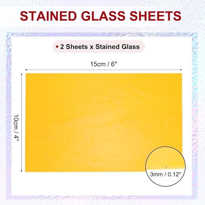 PATIKIL 4 x 6 Inch Transparent Stained Glass Sheets, 2 Sheets Mosaic Glass - Image 2