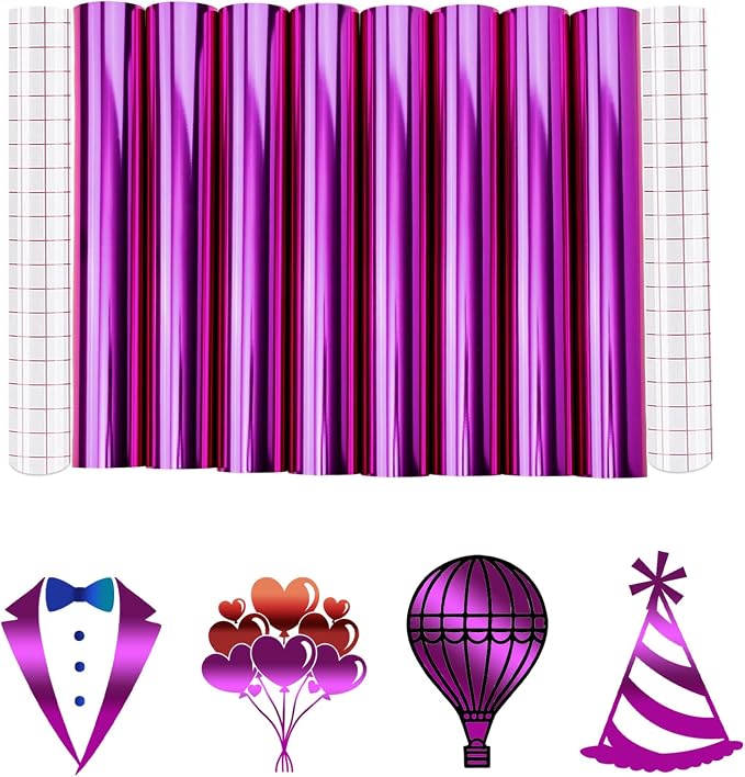 Tintnut Holographic Permanent Vinyl 8 Pcs 12x12in Purple Adhesive Vinyl | Solid by Tintnut