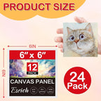 ESRICH 6x6 Canvas for Painting, 24 Pack Canvas Boards Cotton Painting Canvas - Image 2