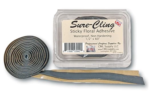 CML Supply Sure-Cling Floral Adhesive Putty, Waterproof, Non-Hardening 5-ft roll by CMLSupply