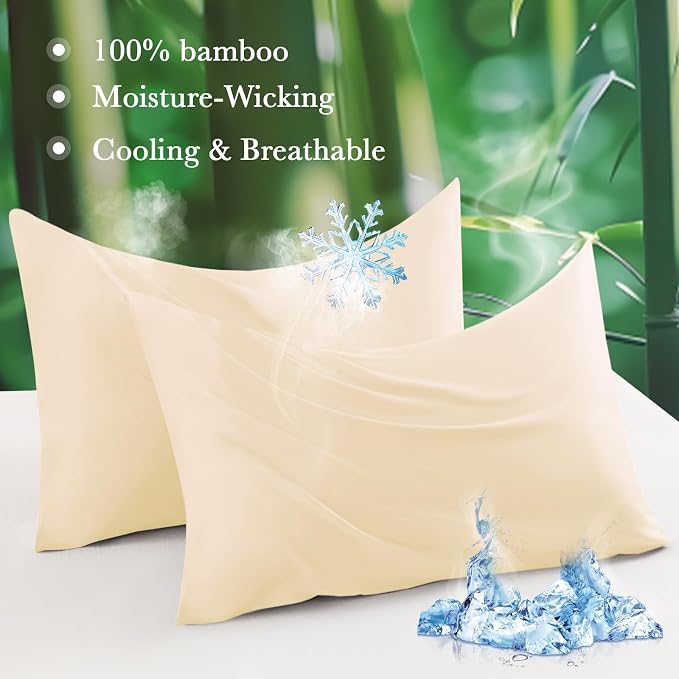 Curved Pillow Case King Size, Side Sleeper Pillow Cases Cover Cooling Rayon - Image 2