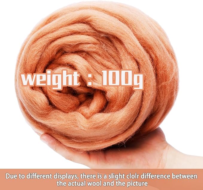 3.53oz Wool Roving, Wool Felting Supplies, Pure Wools, Chunky Yarn, Spinning - Image 2