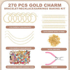 352 Pcs Assorted Charms for Jewelry Making, Mixed Enamel KC Gold Alloy Letter - Image 2