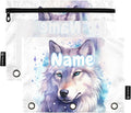 Custom Wolf Watercolor Pencil Pouch by BOENLE-WELCOMEYOURCOMING