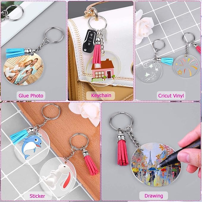 Acrylic Blank Keychains, Shynek Clear Keychain Blanks - Image 7
