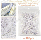 qiipii 380PCS 8mm White AB Round Half Round Pearls - Image 2