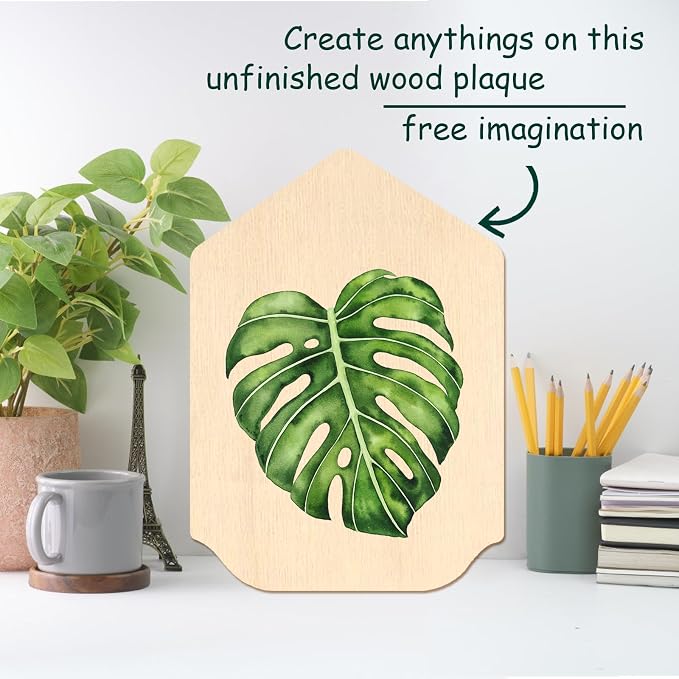 12 Pack Unfinished Gothic Arch Wood Plaque, 5” x 7” Basswood Shield Plaque - Image 4