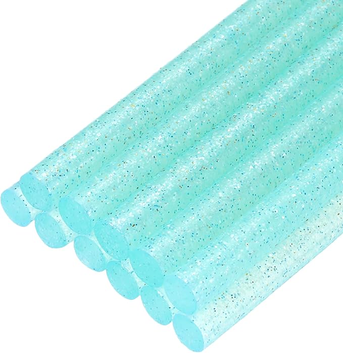 uxcell Mini Hot Glue Sticks for Glue Gun 7mm x 100mm Glitter Transparent Blue by uxcell