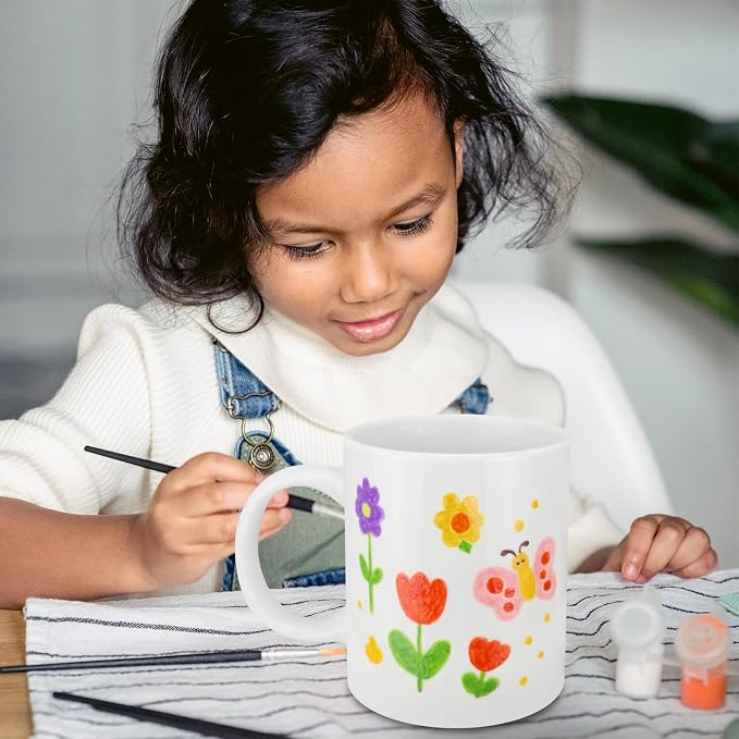 Paint Your Own Mug Kit for Adult Kids Craft Art Activity Plain Blank White - Image 3