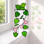 Plant Stained Glass, Stained Glass Window Hanging, Real Handmade Suncatcher - Image 2