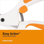 Fiskars Easy Action Scissors, No. 8, Spring-Assisted & SoftGrip Bent Handle - Image 4