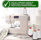 White Sewing Thread, Serger Thread Cones 4 Pack, 40S/2-24000 Yards White All - Image 4