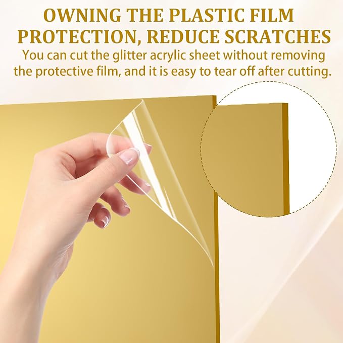 JMIATRY 4PCS Gold Acrylic Sheet 12x16X1/8 Gold Mirror Acrylic Sheets | 3mm Thick - Image 6