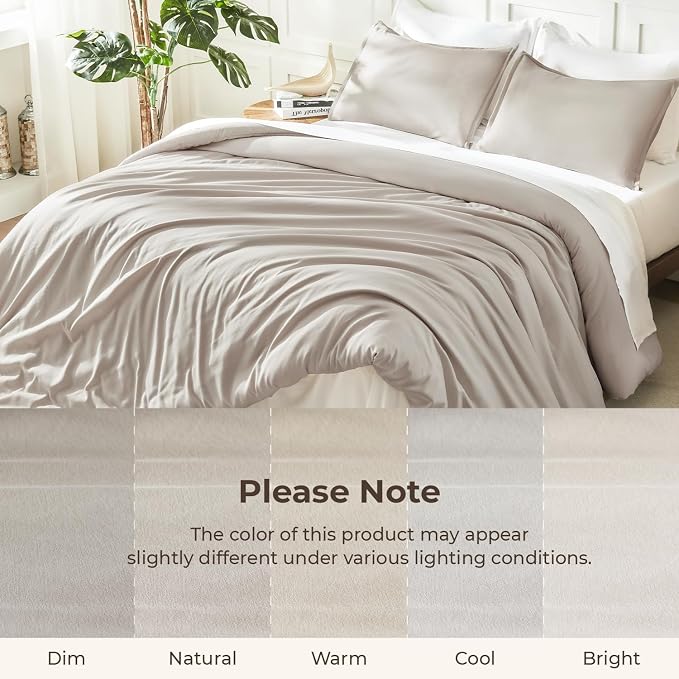 Litanika Linen Grey Comforter Set Full Size, 3 Pieces Lightweight Solid Bedding - Image 8