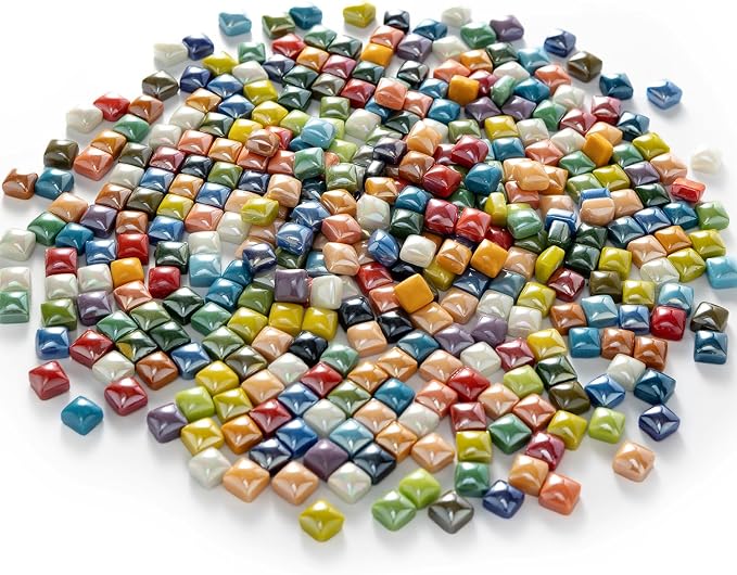 Lanyani 1.7 Pounds/350 Pieces Vibrant Glass Mosaic Tiles Assortment - Image 5