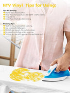 Heat Transfer Vinyl Bundle: 16 Pack 12" x 10" Yellow Heat Transfer Vinyl T-Shirt - Image 3