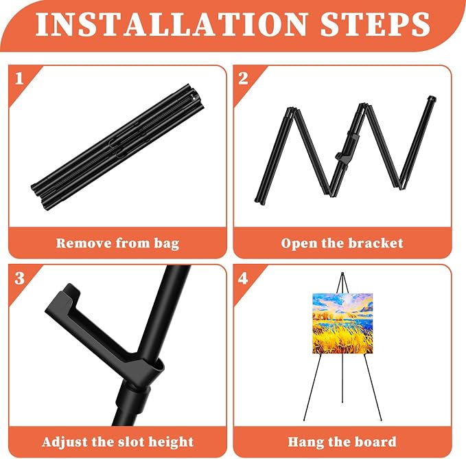 Easel Stand for Sign, Lightweight Adjustable Tripod Art Easel Stand for Wedding - Image 4