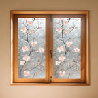IVN Privacy Window Film Stained Glass Window Cling Pink Blossom Design - Image 2