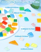FIVEIZERO 300Pcs Mosaic Tiles for Crafts Bulk - 420g Glass Mosaic Kits - Image 2