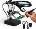 Soldering Helping Hands with LED Light and Magnifier | 2 Alligator Clips by mlogiroa
