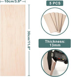 Balsa Wood Sheets 1/2" Inch Thick 12" x 4" Unfinished Wooden Board by Craftiff - Image 2