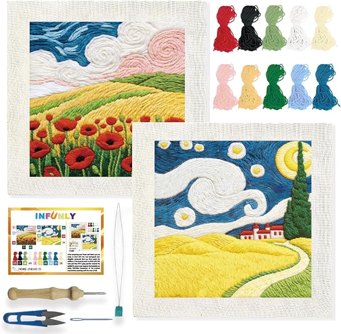 INFUNLY 2 Set Starry Sky Punch Needle Kit by INFUNLY