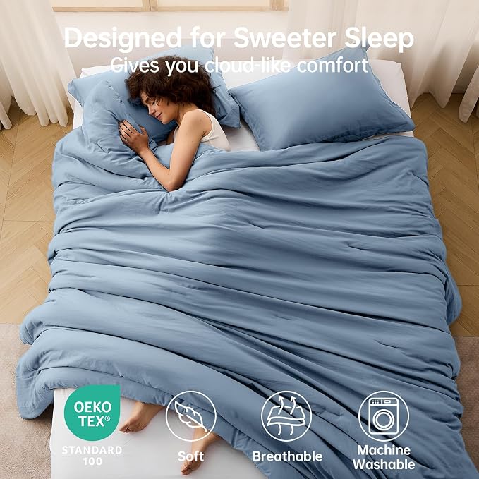MUXHOMO Full Comforter Sets, All Season Ultra Soft Down Alternative Bedding - Image 2