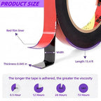 Gasenvan Double Sided Tape Heavy Duty, Mounting Adhesive Tape 1/4 in x 15.4 ft - Image 2