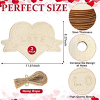 Large Size 12" Wooden Heart Ornaments to Paint, Valentine's Day Happy Mothers - Image 2