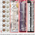 42-Pocket Coin Pages for Collectors, Standard 9-Hole Coin Collection Pages fit - Image 3