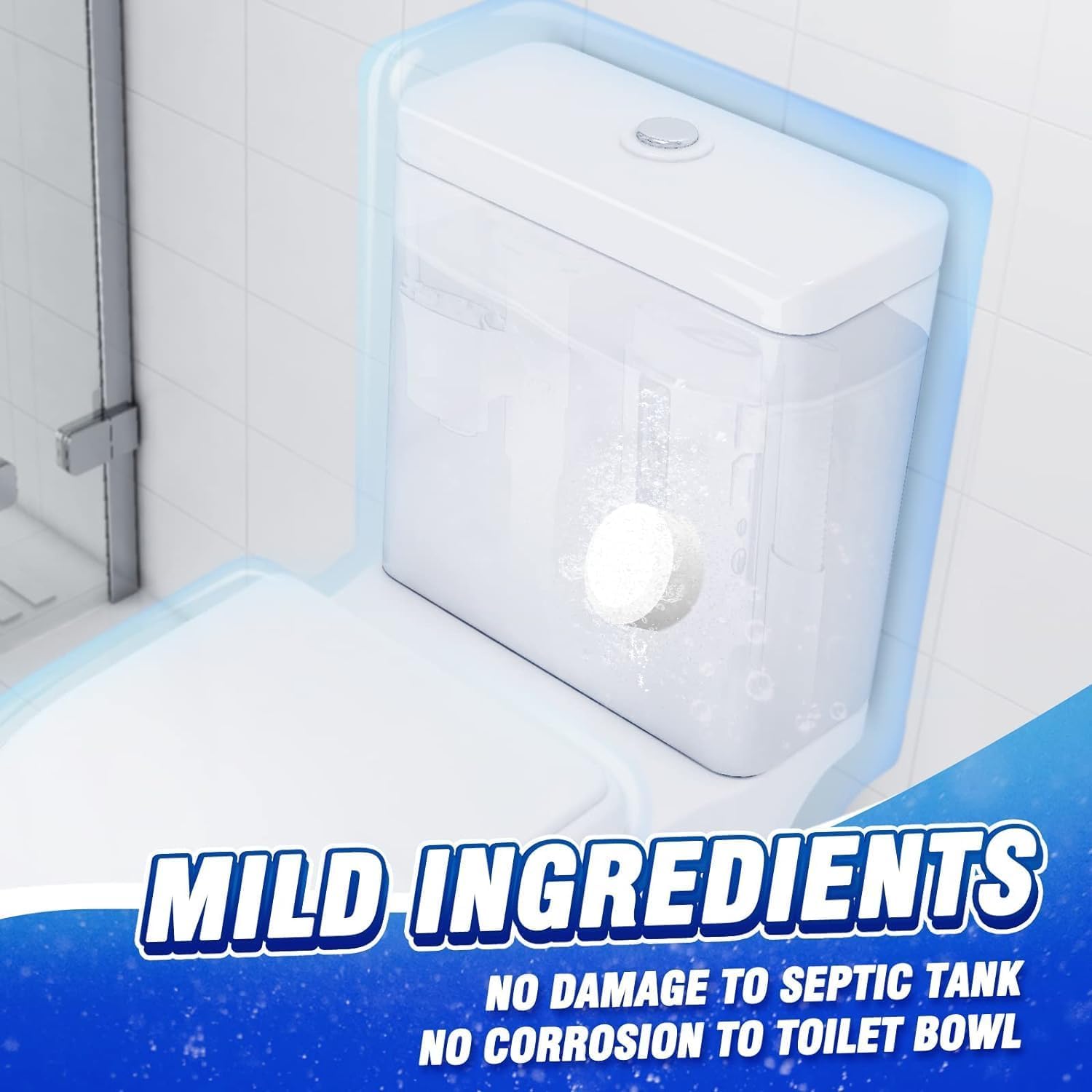 Vacplus Toilet Bowl Cleaners - 24 PACK, Household Toilet Cleaner, Automatic Toilet Bowl Cleaners with Bleach, Sustained-Release Toilet Tank Cleaners for Deodorizing and Descaling, 1.76 Ounces Each