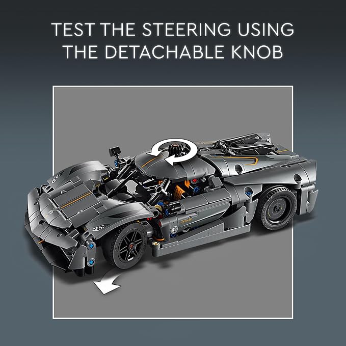 LEGO Technic Koenigsegg Jesko Absolut Grey Hypercar, Sports Car Building Set - Image 5