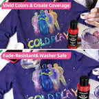 Colorful Permanent Fabric Paint, 14 Colors Soft Fabric Paint in Bottles - Image 4