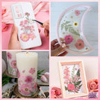 80pcs Pink Pressed Flowers Bulk, Romantic Dried Flower Leaves, Natural Pressed - Image 6
