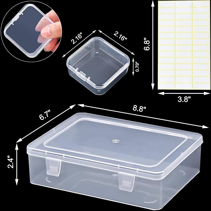 Bead Organizer Box, Craft Storage Box Features Hinged Lid and Labels, Mini Boxes - Image 6