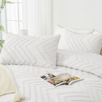 Andency White California King Comforter Set, Boho Cal King Soft Warm Tufted - Image 4