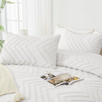 Andency White Comforter Full Size, Boho Soft Fluffy Warm Lightweight Bedding - Image 4