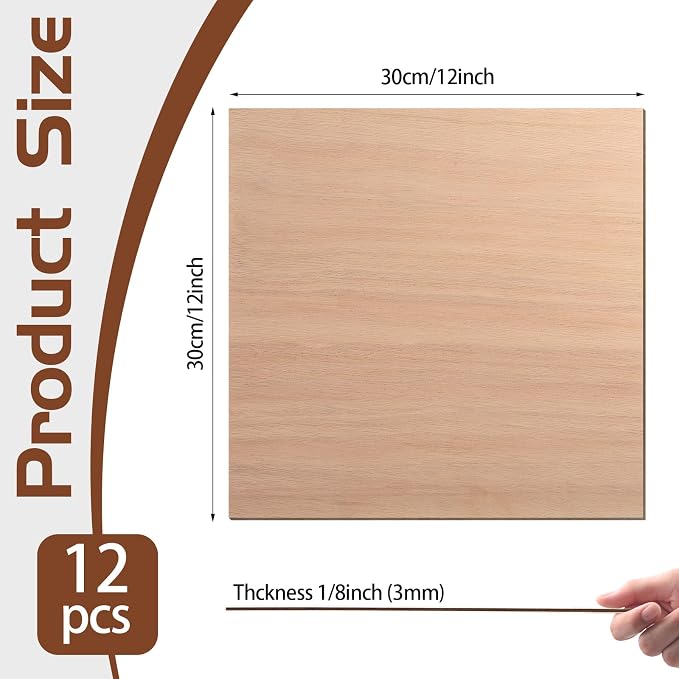 12 Pcs Mahogany Plywood Sheets, School DIY Projects, CNC Cutting, and Wood - Image 2