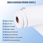 Prime Vinyl Permanent Vinyl- Glossy White Adhesive Vinyl - Image 3