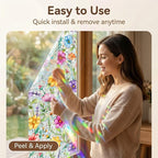 Calendula Officinalis Privacy Window Film, Static Cling Glass Film, Rainbow - Image 3
