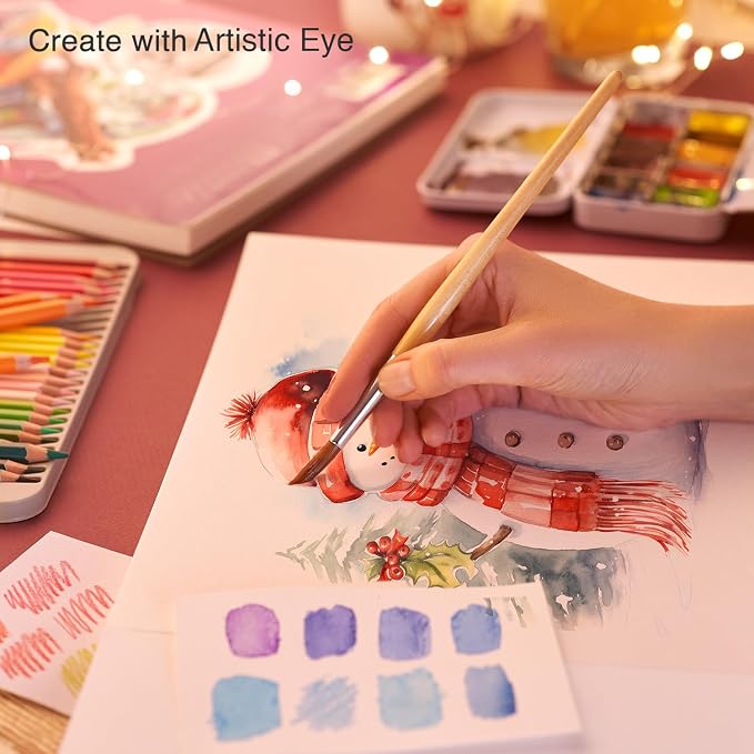 ARTISTIC EYE Watercolor Pad 9x12”, 30 Sheets, Glue Bound, Acid-Free Paper - Image 5