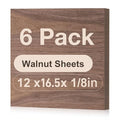 6 Pack Walnut Plywood Sheets, 12 x 16.5 x 1/8 Inch, 3mm Plywood by Wowood