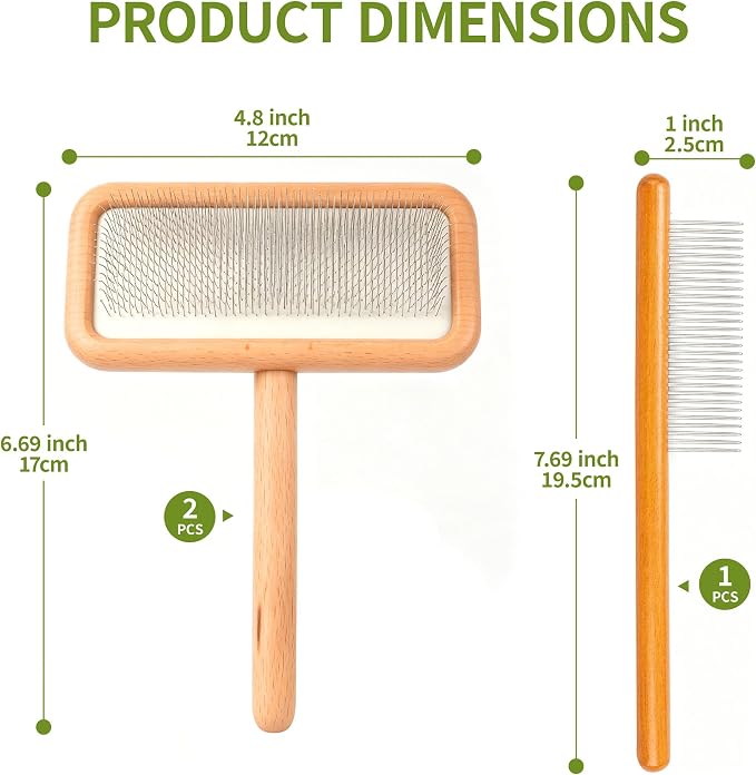 3 Pcs Wool Carders, Wood Hand Carding Brushes - Image 5